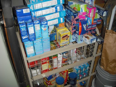 stockpile-2 Cereal, artificial sweetener, extra baking mixes, etc.