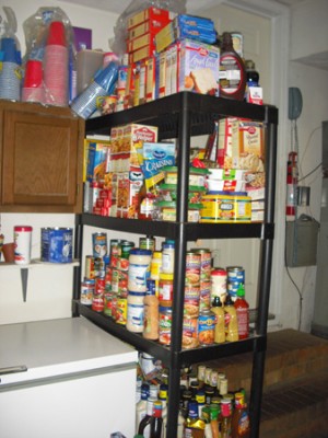 stockpile-4 The flip side of that shelf, canned goods, mixes, sauces, dressings, etc.