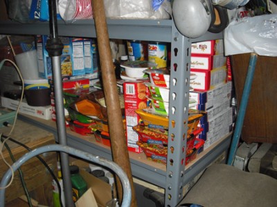 stockpile-5 Next to the workbench, I appropriated some more shelf space for my haul at a few triple-coupon events.