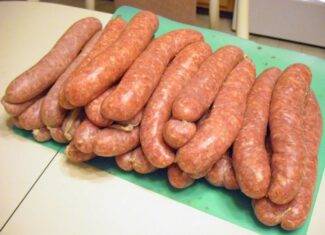 photo of freshly made bratwurst